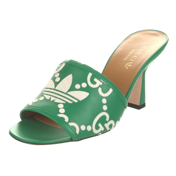 Gucci Shoes - NIB GUCCI  x Adidas Slide Leather Sandals- Green
